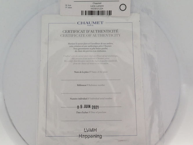 Montre montre CHAUMET liens lumiere w23012 or 18k nacre diamant 28mm quartz 58 Facettes 253809