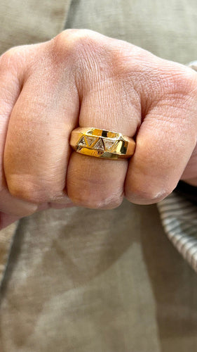 Bague 54 Bague vintage or jaune et diamants 58 Facettes