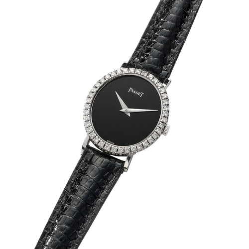 Montre PIAGET - Montre en or blanc, onyx et diamants 58 Facettes