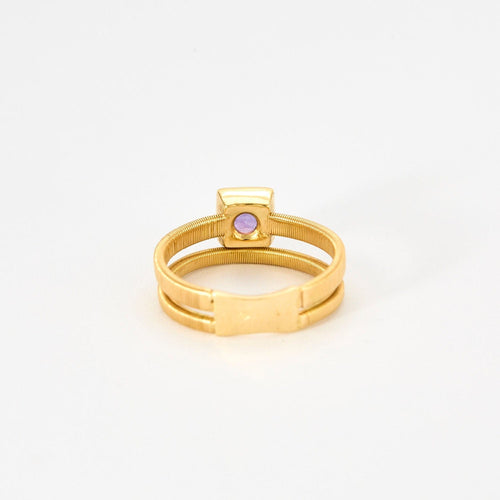 Bague 53 BAGUE DOUBLE JONC AMETHYSTE 58 Facettes M9034