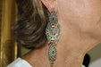 Boucles d'oreilles Boucles d'oreilles antiques en or jaune émeraude et diamant 58 Facettes 7616