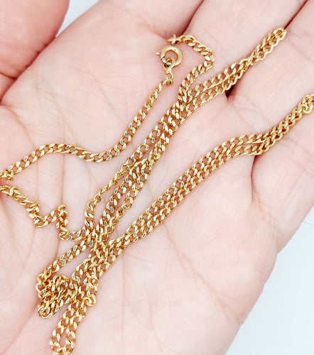 Collier Chaine vintage or rose 18k mailles gourmettes 61 cm 14,00 gr 58 Facettes A06030