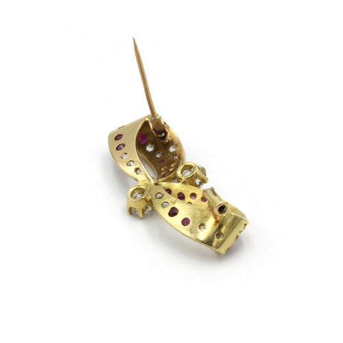 Broche Broche - Or jaune, Diamants & Rubis 58 Facettes 250205R