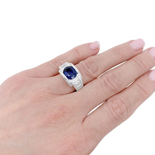 Bague 52 Bague Mauboussin, "Alessandra", or blanc, saphir, diamants. 58 Facettes 32448