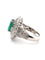 Bague 54 Bague en or blanc spectaculaire et superbe avec émeraude centrale et diamants environnants 58 Facettes