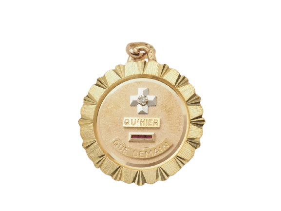 Pendentif Pendentif Augis en or jaune, rubis et diamant 58 Facettes 33187