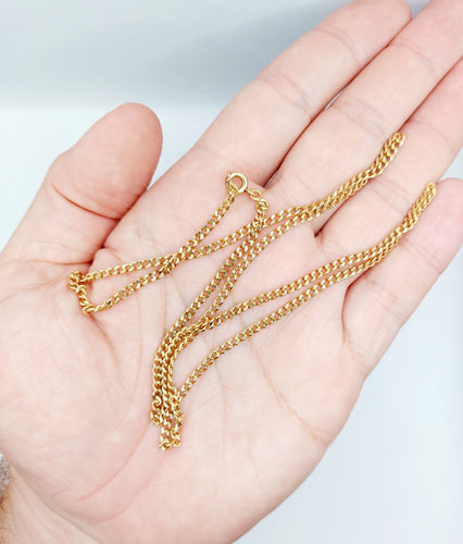 Collier Chaine vintage or rose 18k mailles gourmettes 61 cm 14,00 gr 58 Facettes A06030