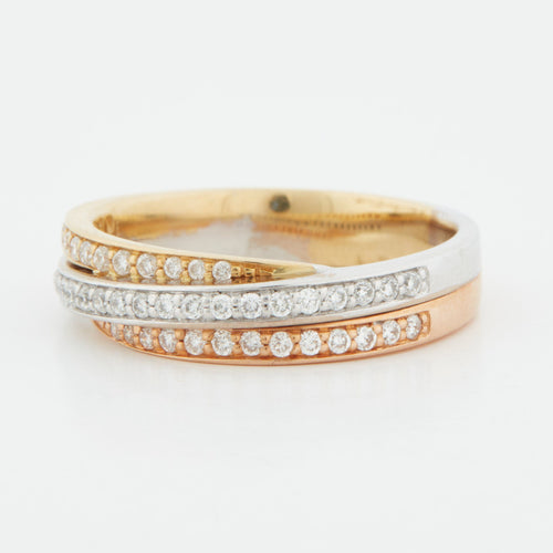 Bague 52 BAGUE 3 OR 18 CARATS 58 Facettes REF 9041/19