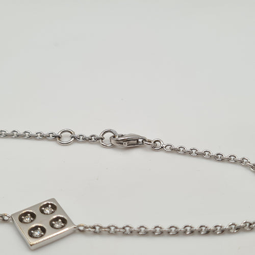 Bracelet Bracelet carré or blanc serti de diamants 58 Facettes