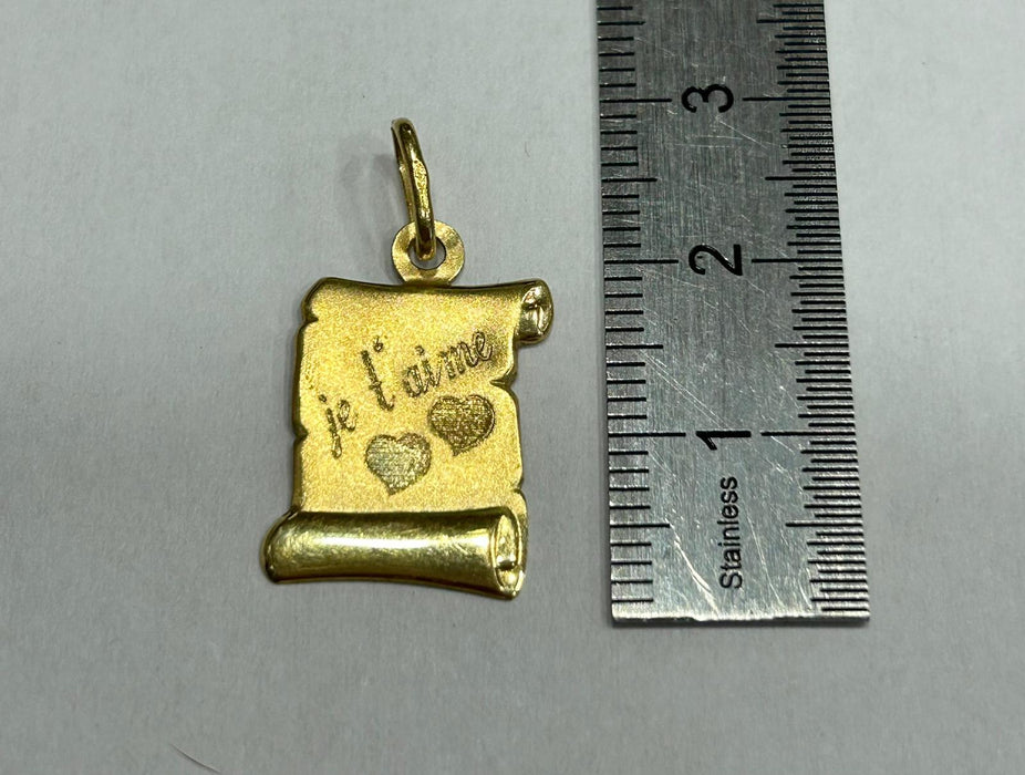 Pendentif Pendentif or jaune je t'aime 58 Facettes LP580