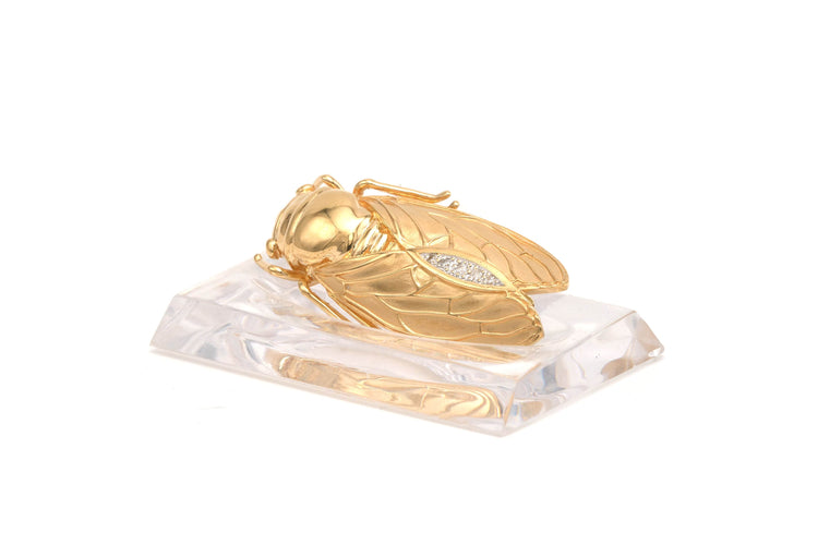 Broche Broche contemporaine en or jaune et blanc 18 carats sertie de diamants 58 Facettes B512