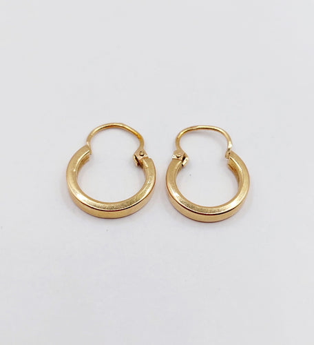 Boucles d'oreilles Mini créoles art déco or rose 18k finement travaillées (circa 1970) 58 Facettes A06268