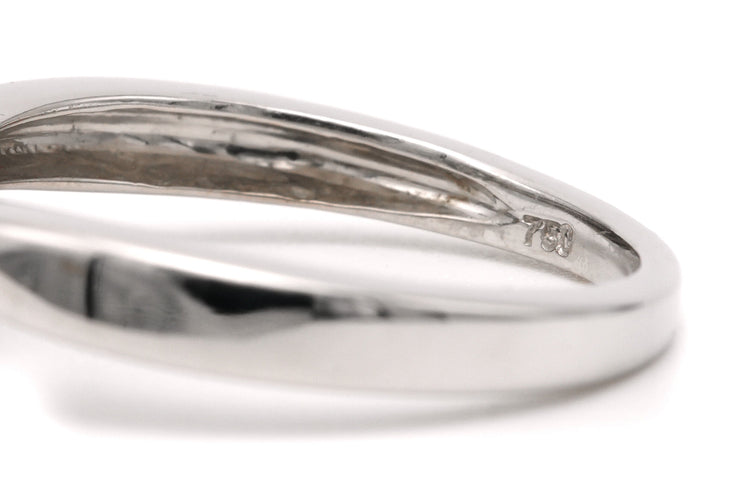 Bague 51 Bague contemporaine sertie de diamants taille brillant en or blanc 18 carats 58 Facettes 23255