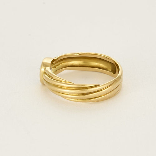 Bague 54 Bague jonc en or jaune et saphir 58 Facettes LOR3887X2