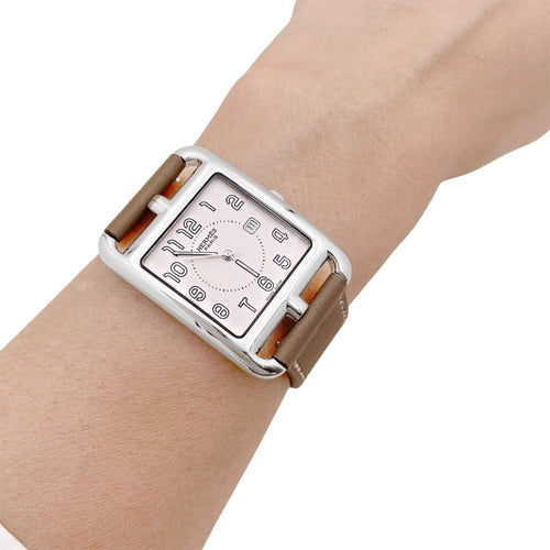Montre Montre Hermès, "Cape Cod", acier, cuir. 58 Facettes 34829