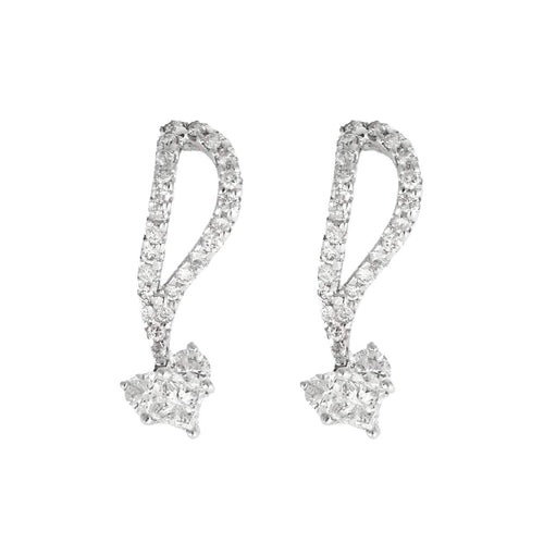 Boucles d'oreilles Boucles d'oreilles or blanc diamants 58 Facettes LP29/16
