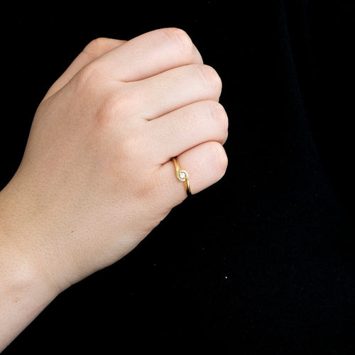 Bague 52 Bague or jaune diamant 58 Facettes LP1035