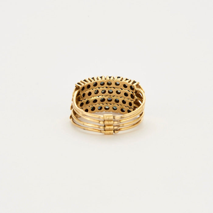Gold and Sapphire multi-ring ring