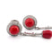 Boucles d'oreilles Superbes boucles d'oreilles en or blanc 18 carats avec corail et diamants 58 Facettes
