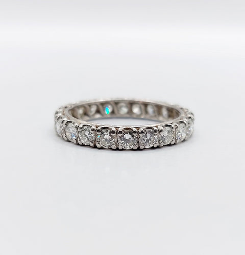 Bague 52.5 Alliance américaine Art déco - Bague en platine et diamants 1,10 carat 58 Facettes A06603