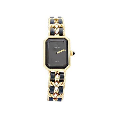 Montre Montre Chanel, "Première", plaqué or, cuir. 58 Facettes 35027