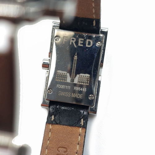 Montre Fred - Montre de dame Ligne 36 en acier et diamants 58 Facettes 208