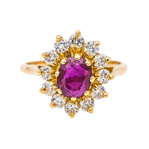 Bague 60 Bague  Marguerite  Or jaune Rubis, Diamant 58 Facettes 3949558CN