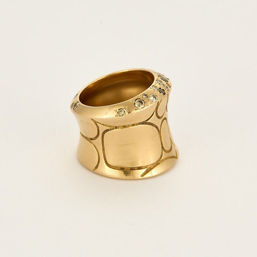 Bague 51 POMELLATO - Bague en or rose représentant des écailles de crocodile sertie de diamants 58 Facettes