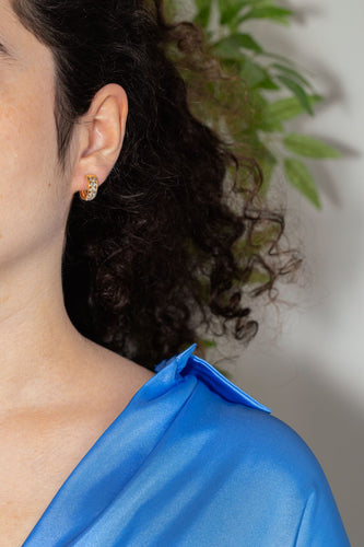 Boucles d'oreilles Boucles d'oreilles Demi créoles Or jaune, Or blanc Diamant 58 Facettes 4282965CN