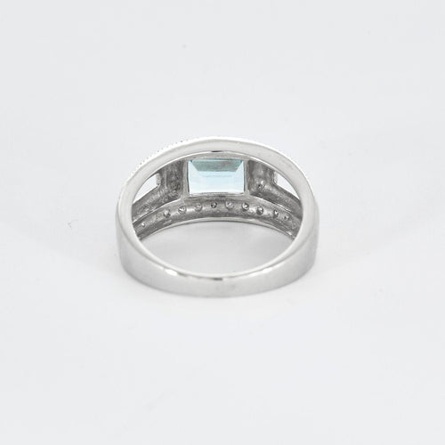 Bague 57.5 Bague topaze diamants or blanc 58 Facettes