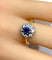 Bague 53 Bague marguerite en or, saphir et diamants 58 Facettes AB572