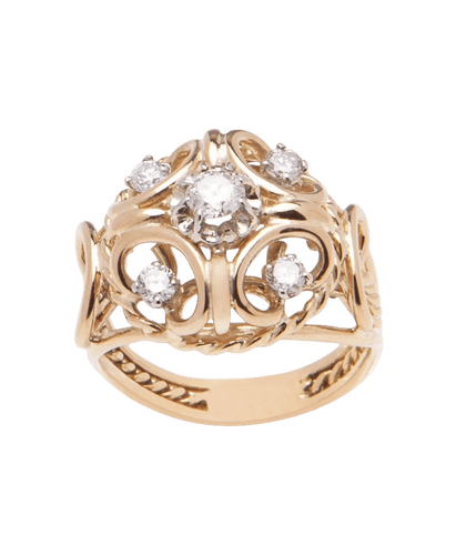 Bague Arabesque or jaune 18K diamants