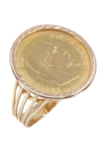 Bague BAGUE PIÈCE 10 FRANCS NAPOLEON III 58 Facettes 088951