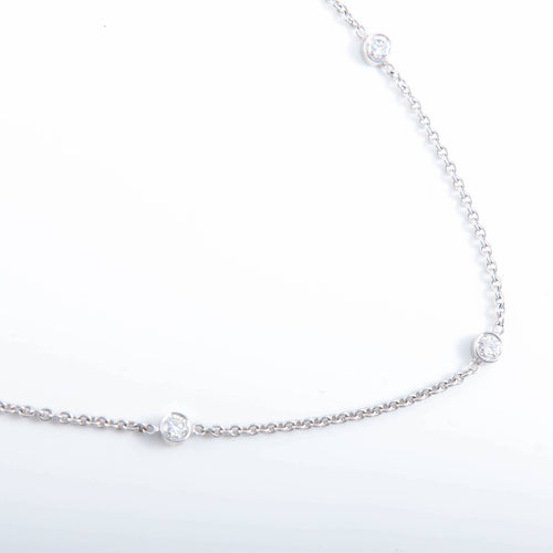 Collier COLLIER A CHAINE OR GRIS 8 DIAMANTS 58 Facettes