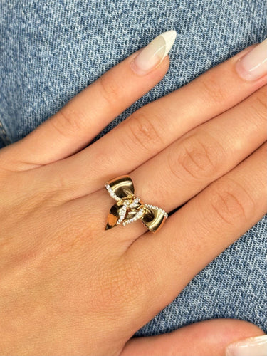 Bague 53 Bague signée Damiani or rose et diamants 0,35 ct 58 Facettes 866