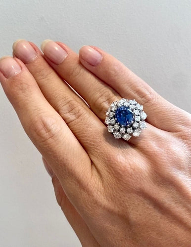 Bague 52 Bague or blanc Saphir 58 Facettes