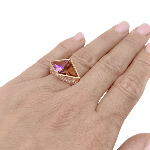 Bague 52 Bague O.J. Perrin, or jaune, citrine, améthyste et diamants. 58 Facettes 34787