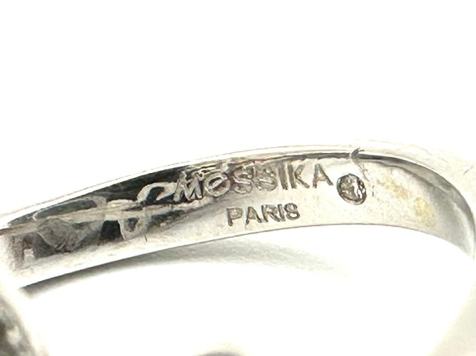 Bague 52 MESSIKA. Collection "Arabesque Butterfly", bague or blanc 18K et diamants 58 Facettes