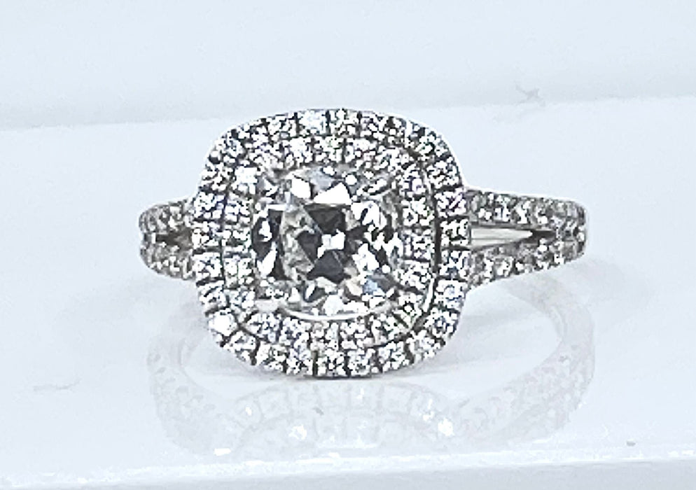 Bague 51 Bague en or blanc 18 carats, diamant 1,22 carat couleur E blanc exceptionnel 58 Facettes AB409