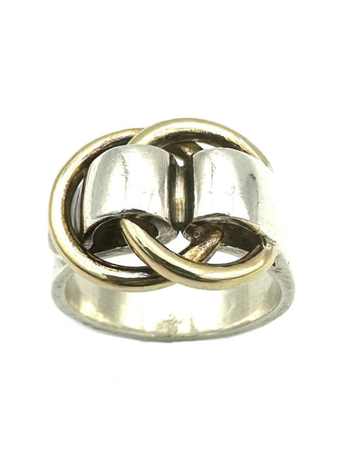 Bague 52 HERMES/GAETAN DE PERCIN. Bague vintage argent et or jaune 18K 58 Facettes