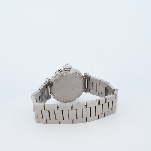 Montre Cartier - Montre Pasha Big Date cadran ivoire chiffres arabes acier 58 Facettes