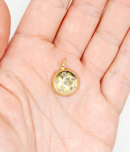 Pendentif Pendentif cible Art Déco or rose, diamants taille rose, serti étoilé (circa 1920) 58 Facettes A05795