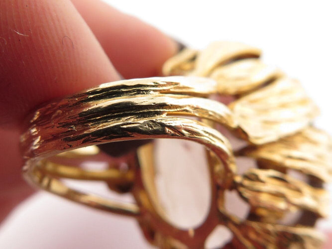 Bague 52 bague cocktail sertie pierre quartz fume t52 en or jaune 14k 31.7gr 58 Facettes 270125