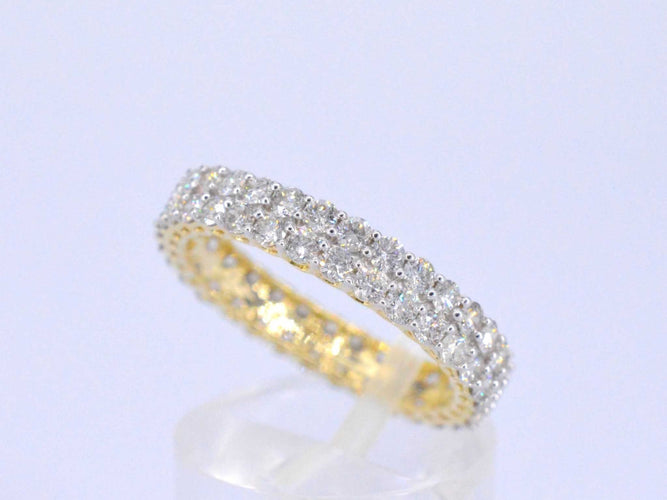 Bague 54 Bague d'éternité en or jaune avec diamants 58 Facettes 2209