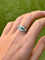 Bague 55 Bague de style Art déco en platine avec diamants et émeraudes 58 Facettes