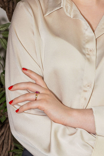 Bague 57 Bague  Or jaune Rubis 58 Facettes 4049089CN