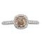 Bague 54 Bague en or avec diamant champagne + diamants blancs 58 Facettes AO-0010