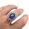 51 Bague design contemporaine en or avec diamants et tanzanite 58 Facettes Q277B