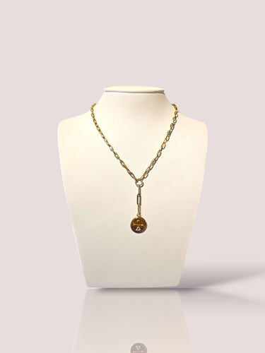 Collier Collier FoundRae en or jaune avec médaillon et diamants 58 Facettes 80492/3641