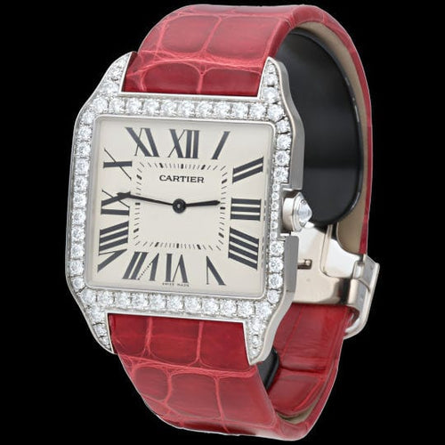 Montre Cartier Montre Santos Dumont Or Blanc 18K 58 Facettes MT36316